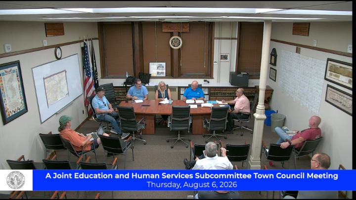 Thumbnail image for A Joint Education and Human Services Subcommittee Town Council Meeting 8-6-26