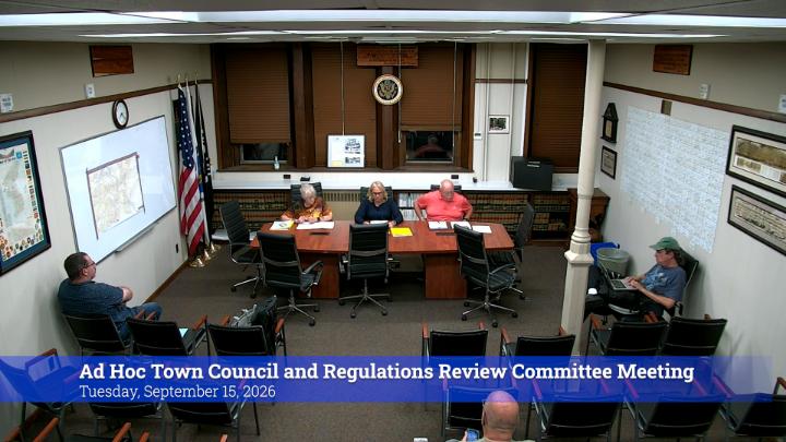 Thumbnail image for Ad Hoc Town Council and Regulations Review Committee Meeting 9-15-26